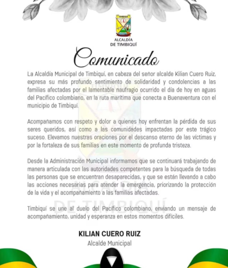 naufragio en el pacifico una tragedia que enluta a colombia comunicado