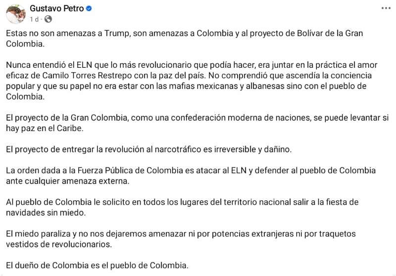 Paro armado del ELN: Una imposición violenta que vuelve a recaer sobre la población civil 3 respuestapetro respuestapetro