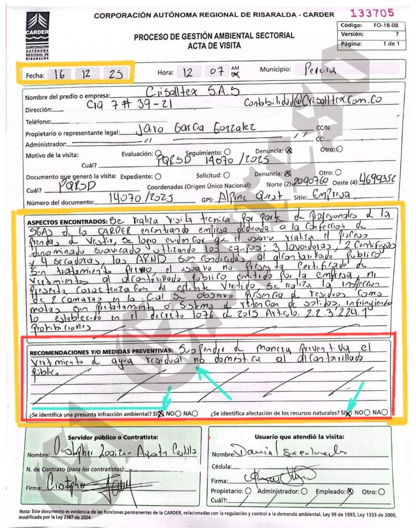 crisalltex si miente y si contamina y aca estan las pruebas imagen 2