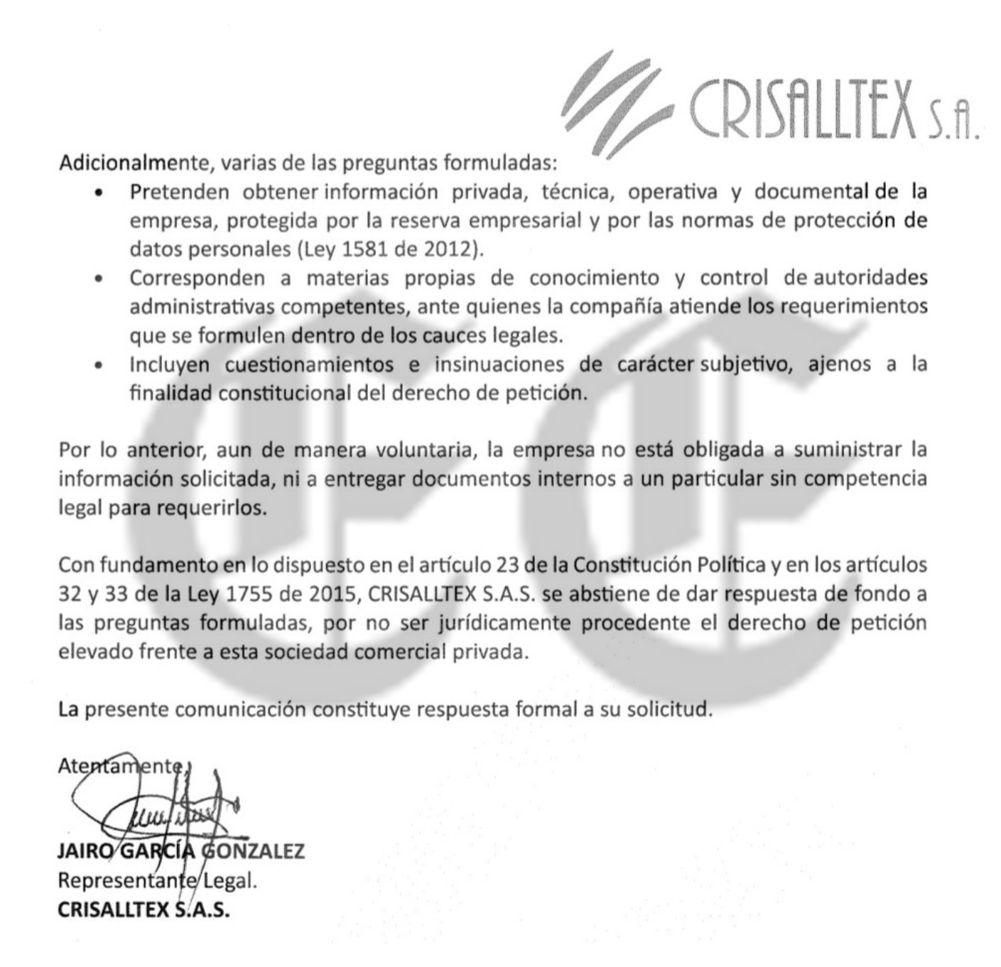 crisalltex si miente y si contamina y aca estan las pruebas imagen x 2