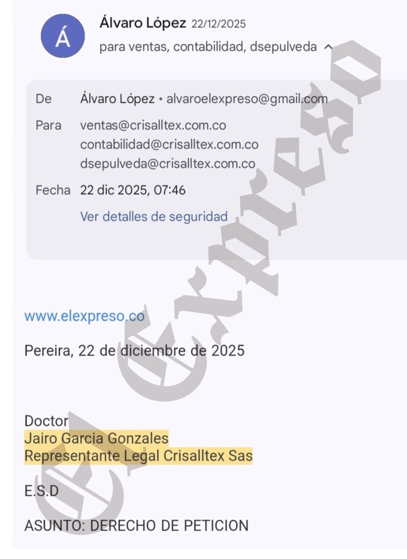 crisalltex si miente y si contamina y aca estan las pruebas imagen