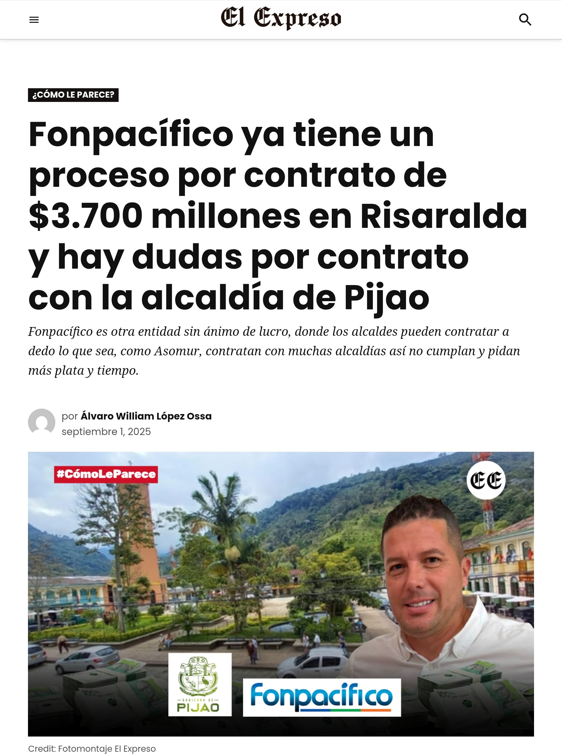 fonpacifico y sus contratos irregulares por casi 8 000 millones en risaralda y neiva portada