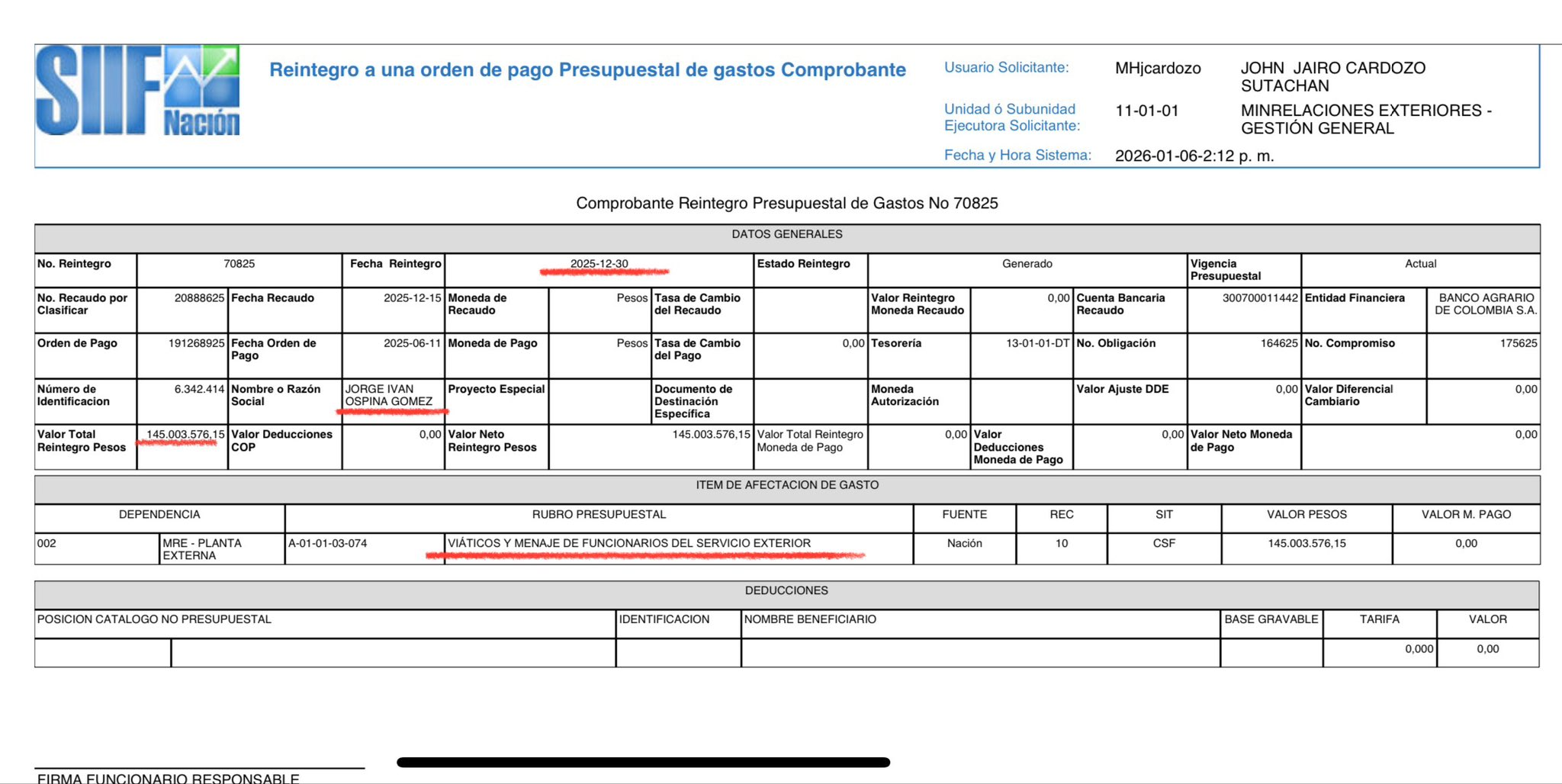 Jorge Iván Ospina devolvió más de $145 millones por su fallido nombramiento diplomático 3 image image 7