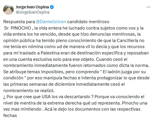 Jorge Iván Ospina devolvió más de $145 millones por su fallido nombramiento diplomático 4 jorge ivan x jorge ivan