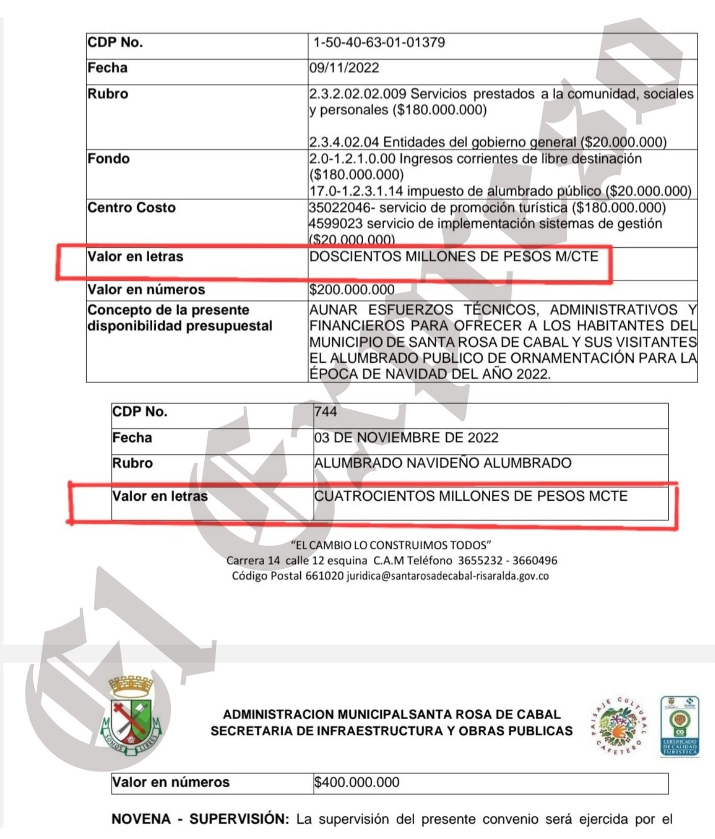 Los escandalosos contratos del alumbrado navideño de Gallo, Maya, Rodrigo Toro y Paulo Gómez 6 los escandalosos contratos del alumbrado navideno de gallo maya rodrigo toro y paulo gomez 3 e1769461896756