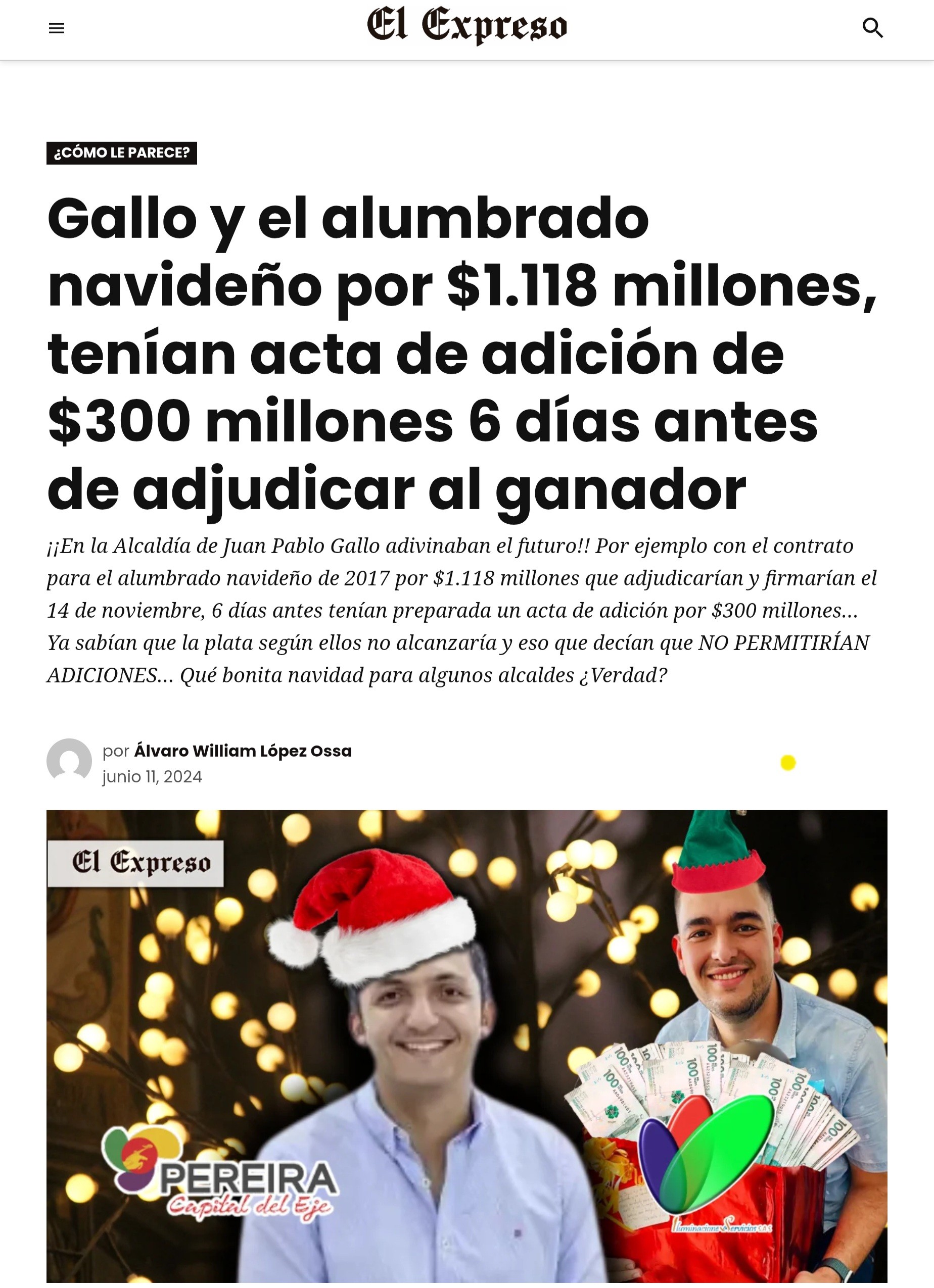 Los escandalosos contratos del alumbrado navideño de Gallo, Maya, Rodrigo Toro y Paulo Gómez 3 los escandalosos contratos del alumbrado navideno de gallo maya rodrigo toro y paulo gomez gallo