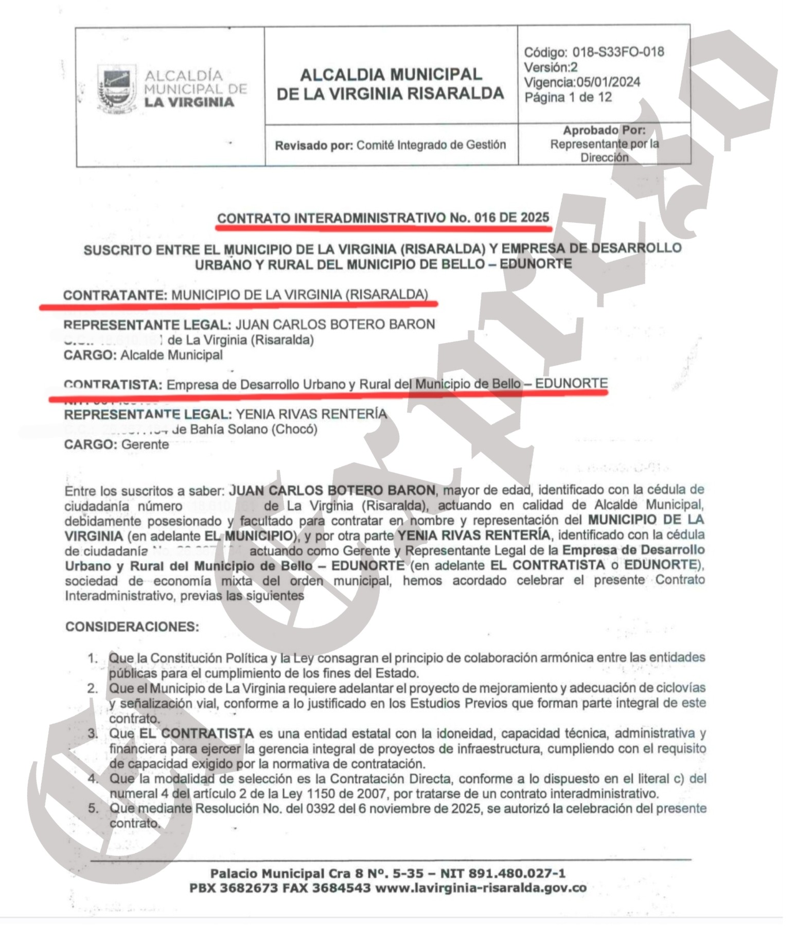 ¡Que derroche! Alcalde de La Virginia entrega el manejo de Tránsito a empresa por 20 años y cede el 70% de recaudos 3 que derroche alcalde de la virginia entrega el manejo de transito a empresa por 20 anos y cede el 70 de recaudos 2