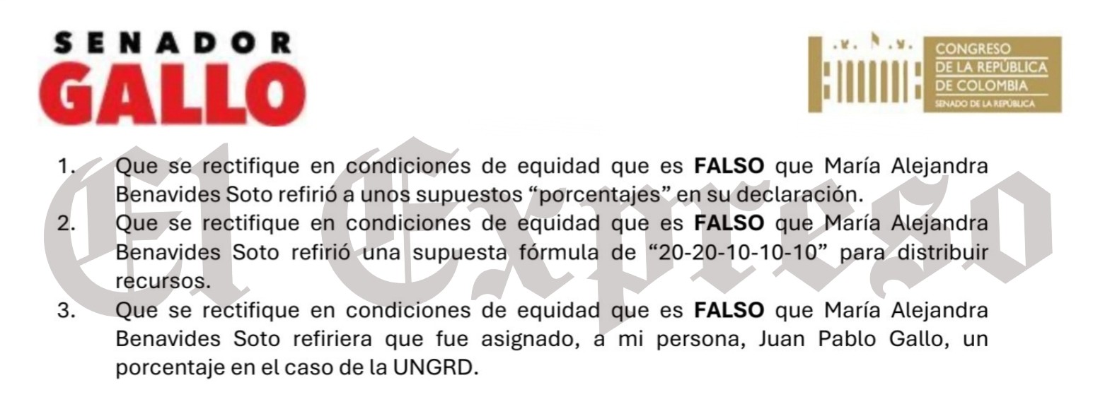 senador gallo no hay nada que rectificar pero si hay chats videos y audios que mostrar gallo 1