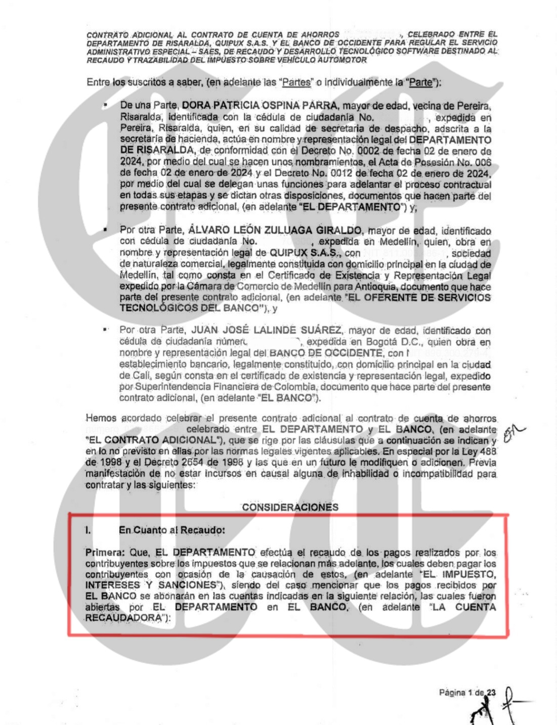 banco de occidente tampoco paga alquiler en la gobernacion pero los gastos los pagamos nosotros imagen 2 ma