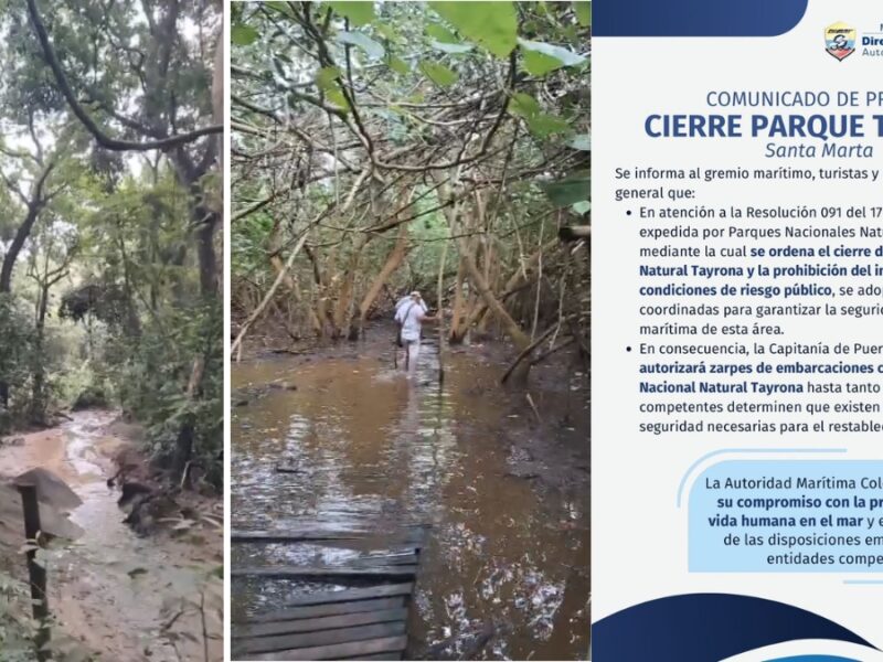 Cierran de manera indefinida el Parque Tayrona por razones de seguridad