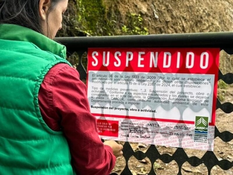 La CARDER suspendió intervención ilegal en la vereda Filo Bonito, Dosquebradas