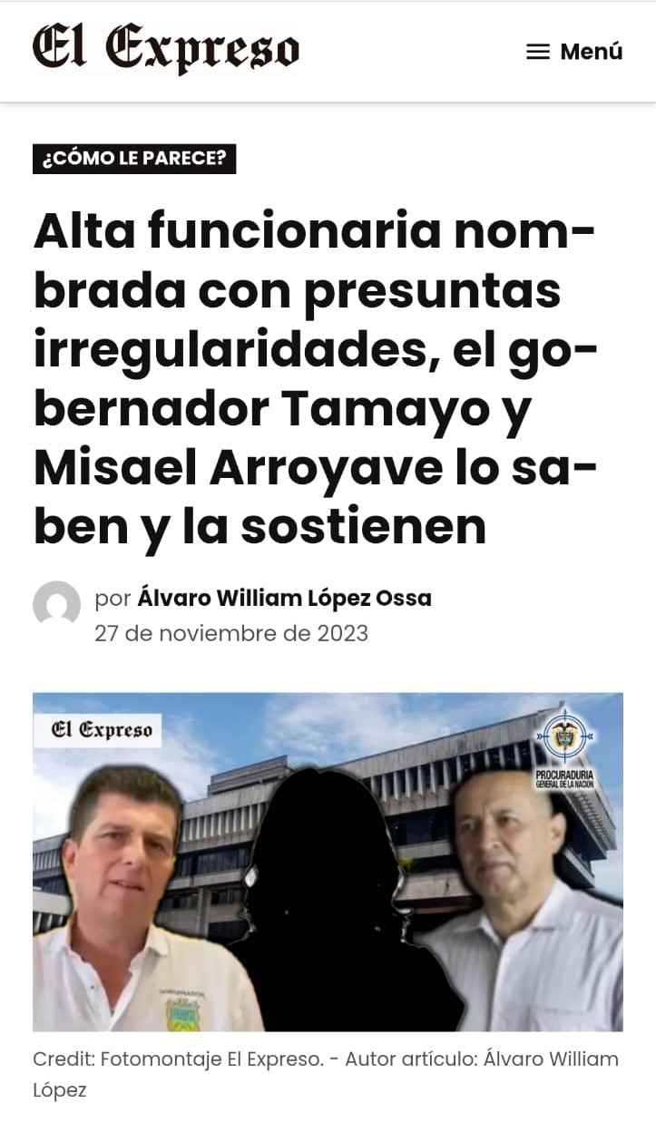 Lo denunciamos en 2024 y la Procuraduría nos da la razón y formuló cargos contra Gloria Lyda López funcionaria de la Gobernación 3 lo denunciamos en 2024 y la procuraduria nos da la razon y formulo cargos contra gloria lyda lopez funcionaria de la gobernacion lyda 2 ee