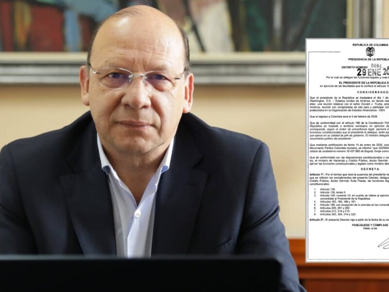 Ministro Ávila asume funciones presidenciales por viaje de Gustavo Petro a EE.UU.