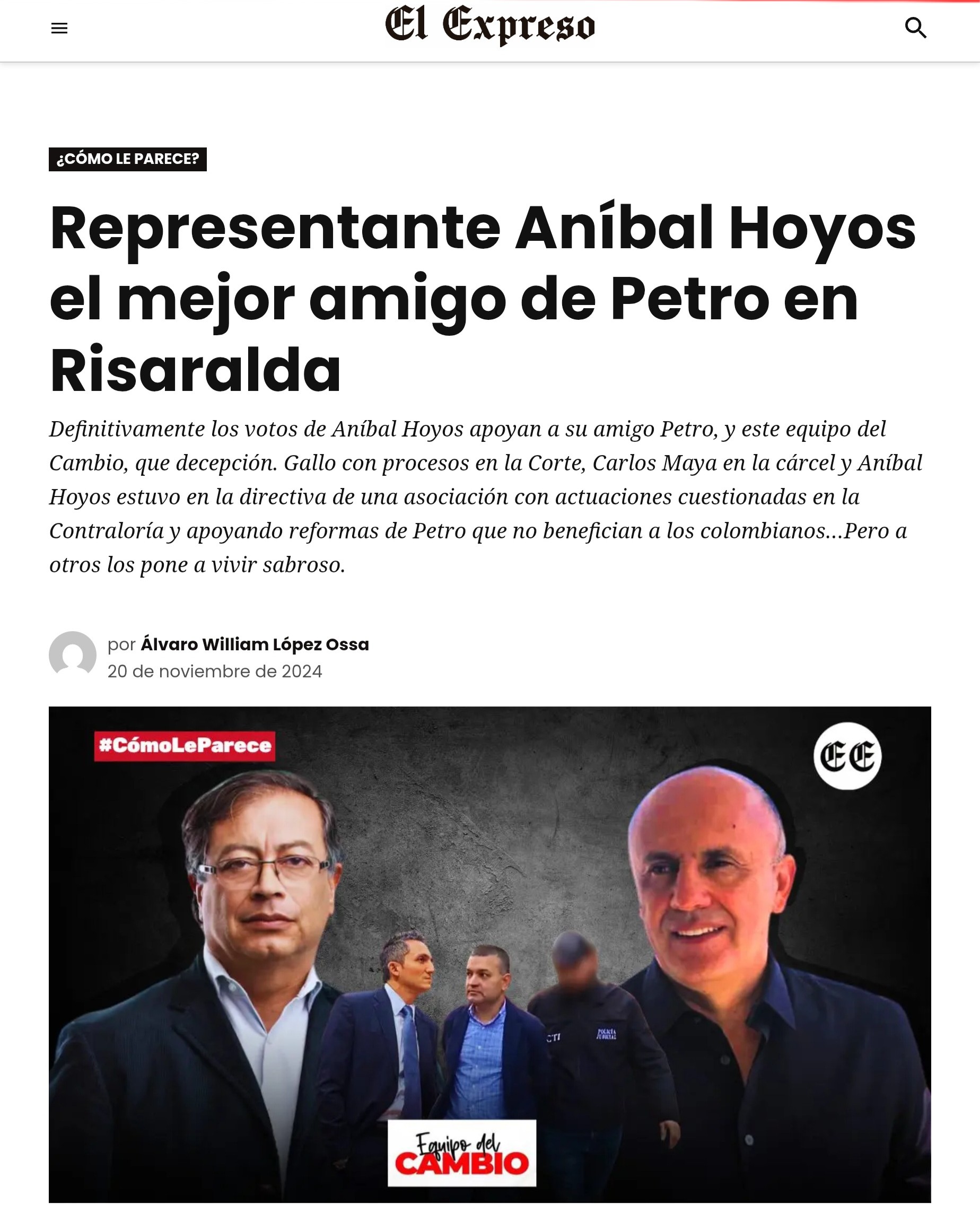 prometieron el cambio pero recordemos su prontuario ahora que gallo vuelve a invitar a votar por su socio politico anibal hoyos lll