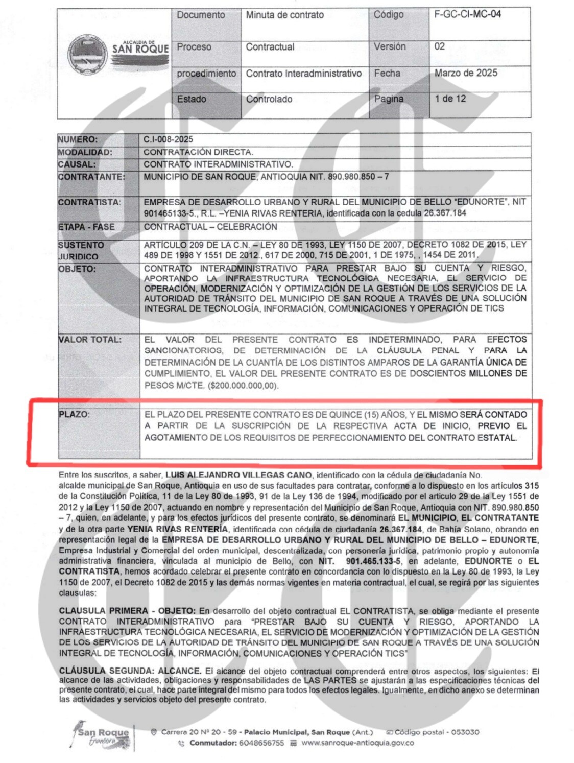 Alcalde de la Virginia en la mira de la Fiscalía por contrato millonario 14 alcalde de la virginia en la mira de la fiscalia por contrato millonario 12
