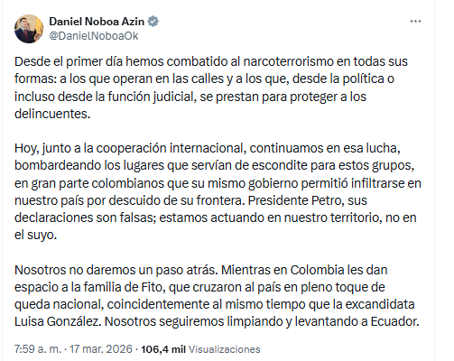 escala la tension entre colombia y ecuador por presunto bombardeo en la frontera image