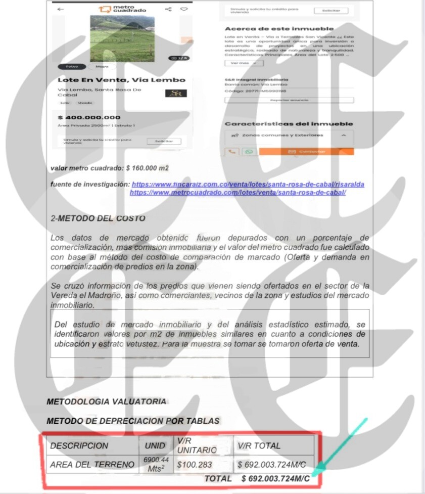 Fiscalía investiga lote que Toro compró en $1.500 millones y que salió de otro comprado en $568 millones, Juez le tumba tutela y valida nuestra investigación 7 fiscalia investiga lote que toro compro en 1 500 millones y que salio de otro comprado en 568 juez le tumba tutela y valida nuestra investigacion avaluo 692