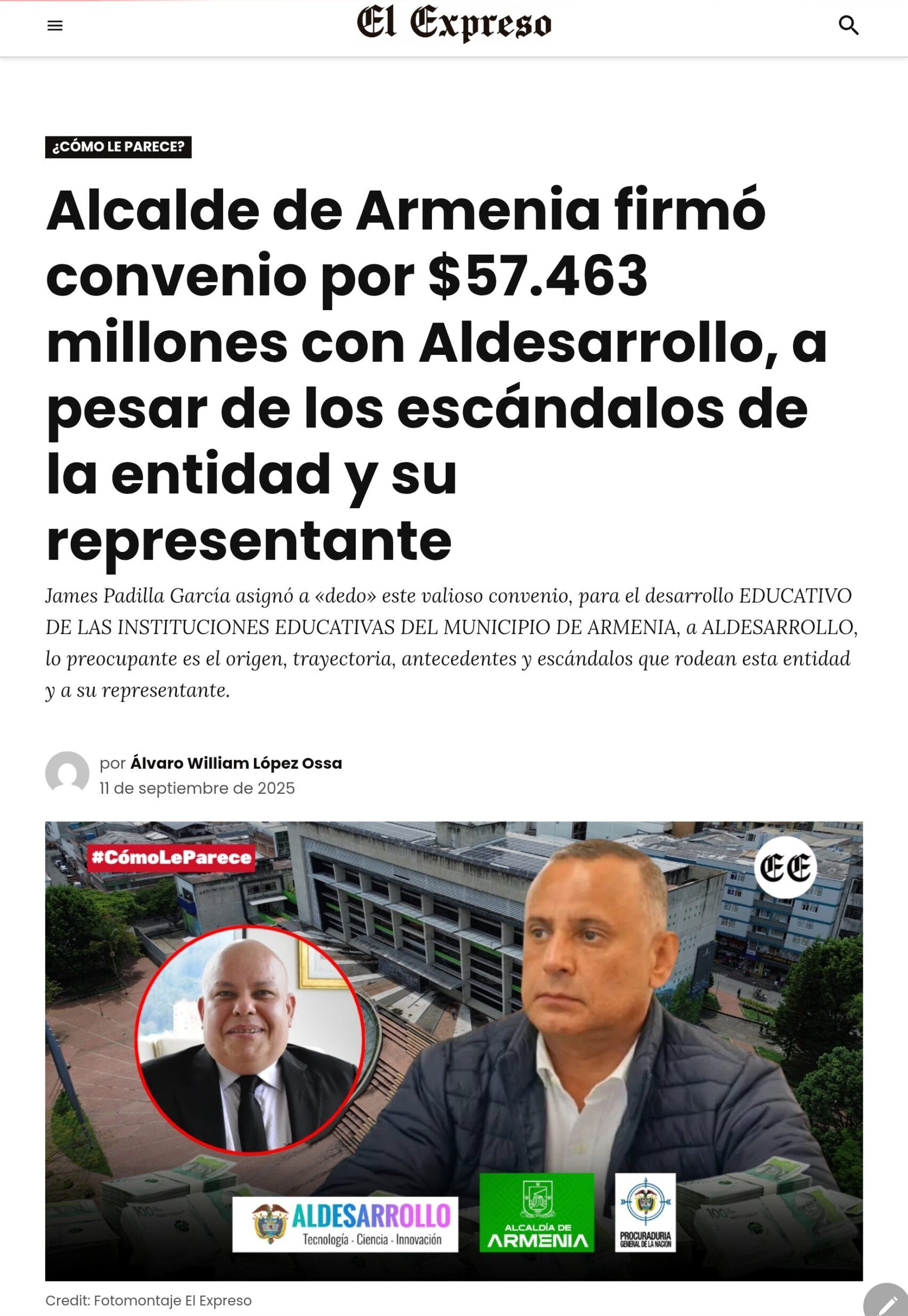 Fiscalía y Procuraduría investigan alcalde y secretarios de Armenia por contrato de $57.463 millones que denunciamos 2 fiscalia y procuraduria investigan alcalde y secretarios de armenia por contrato de 57 463 millones que denunciamos 1 scaled e1774543793631