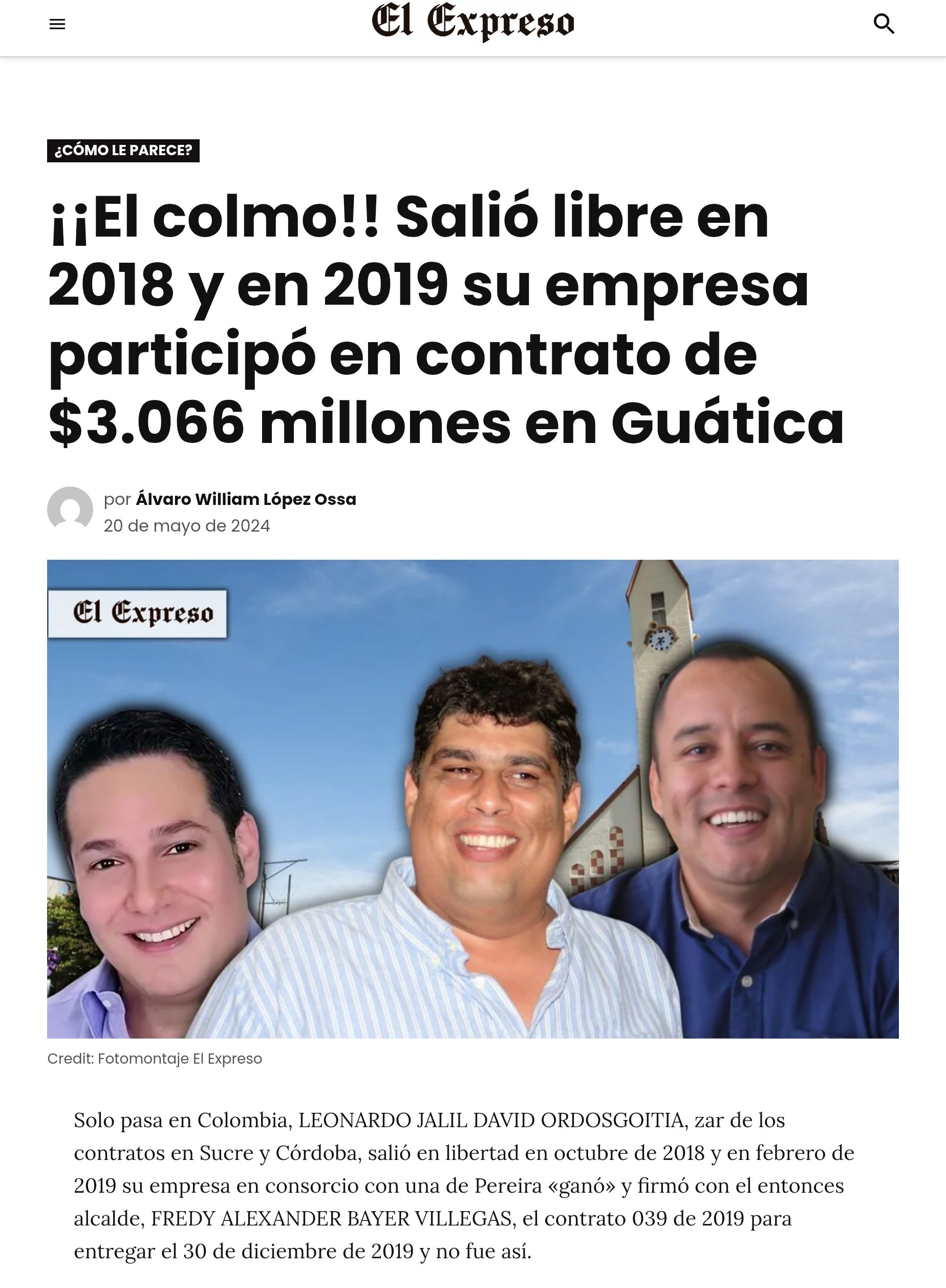 la fiscalia cuando nos tendra noticias de los contratos por 34 000 millones de exalcaldes y funcionarios con recursos de la ocad paz en risaralda pantallazo portada