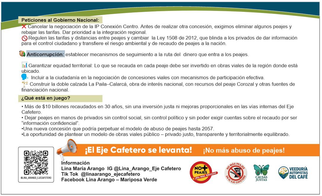 por que en el eje cafetero pagamos los peajes mas caros del pais lina columna 1403