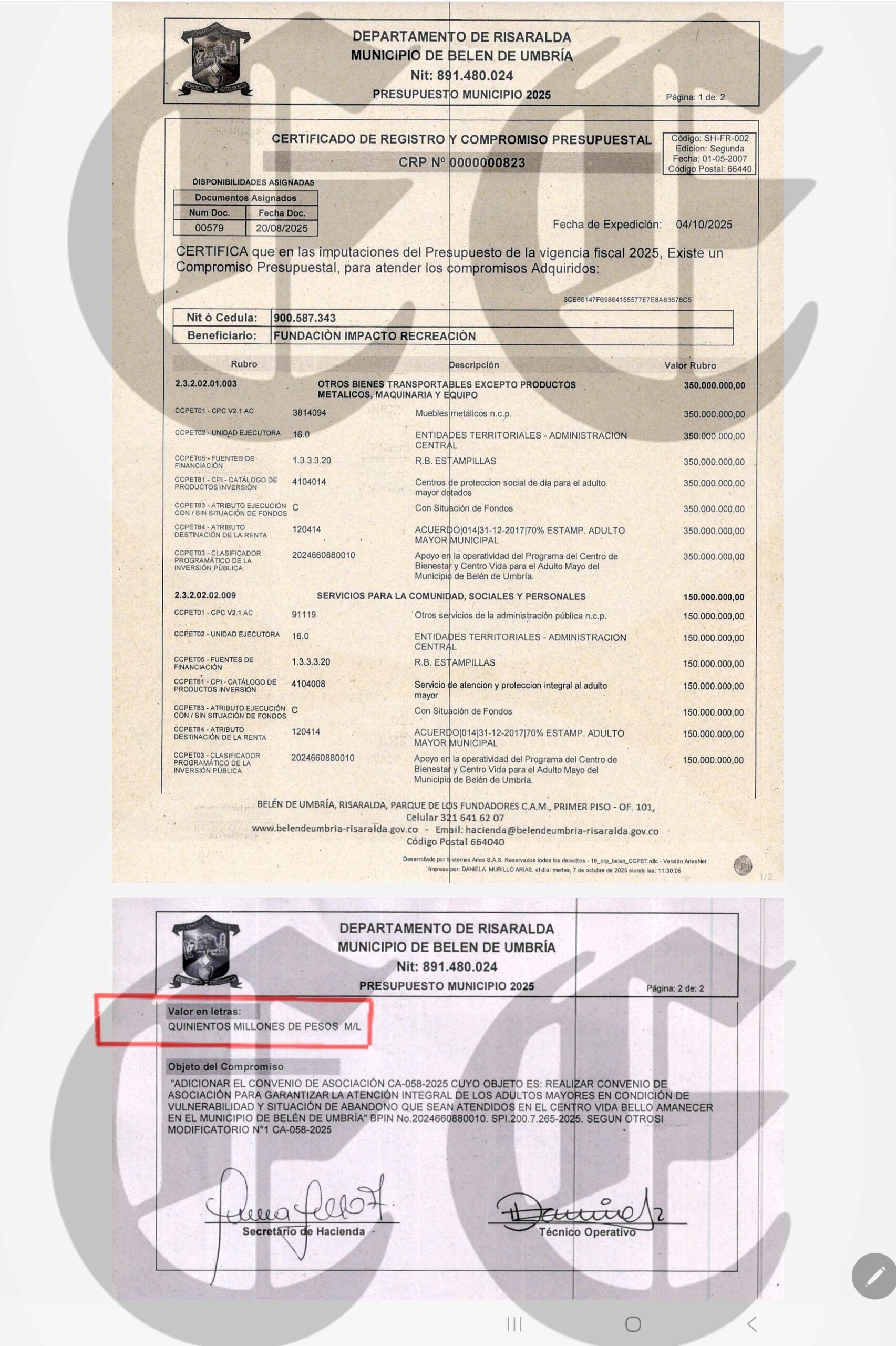 que descaro presunto detrimento de 764 millones en convenio de 1 500 millones que firmo alcalde de belen para atender ancianos 3 scaled