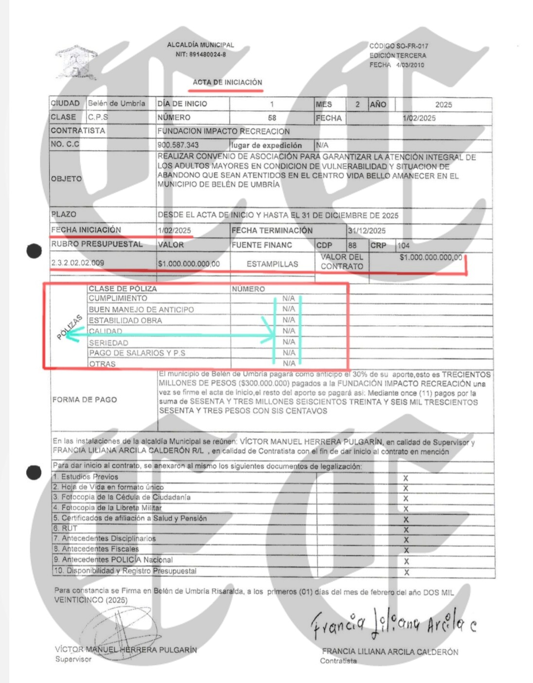 que descaro presunto detrimento de 764 millones en convenio de 1 500 millones que firmo alcalde de belen para atender ancianos p