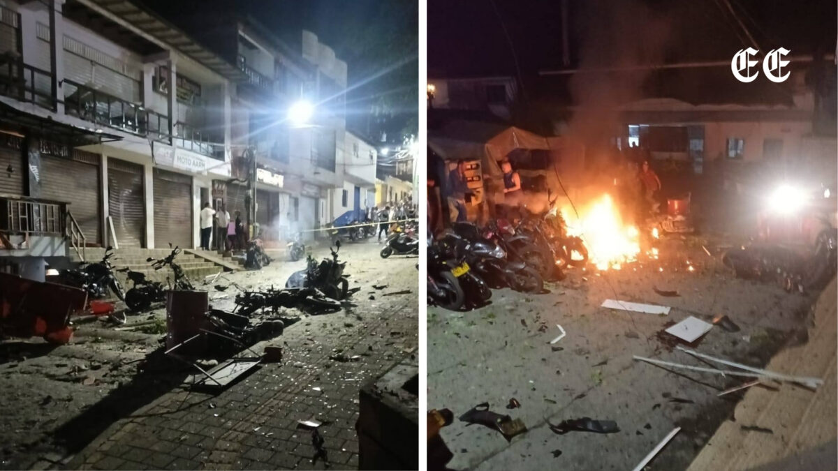 Explosión con moto bomba en Briceño genera pánico y deja un policía herido 1 borrador automatico briceno explosion web