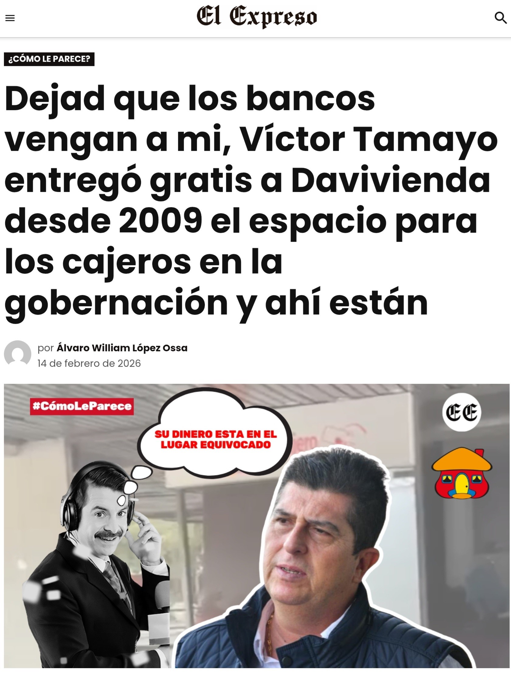 contraloria apertura proceso a victor tamayo por el comodato con davivienda 1