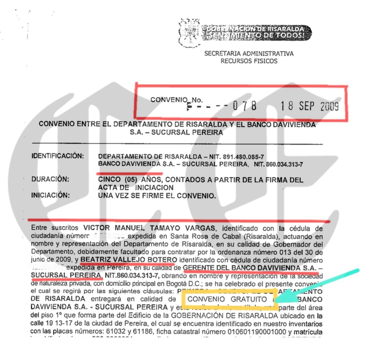 contraloria apertura proceso a victor tamayo por el comodato con davivienda 2