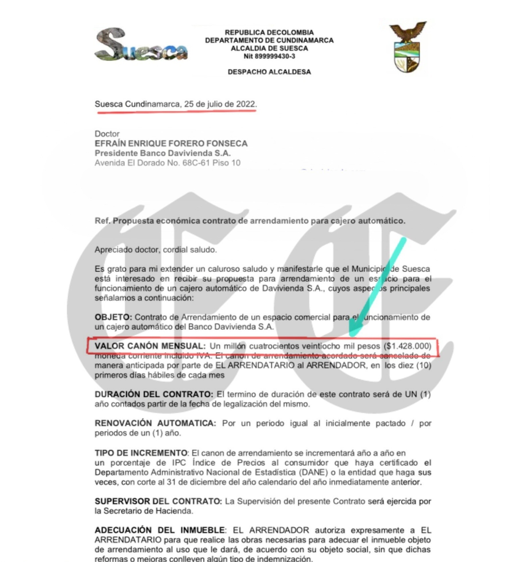 contraloria apertura proceso a victor tamayo por el comodato con davivienda 3