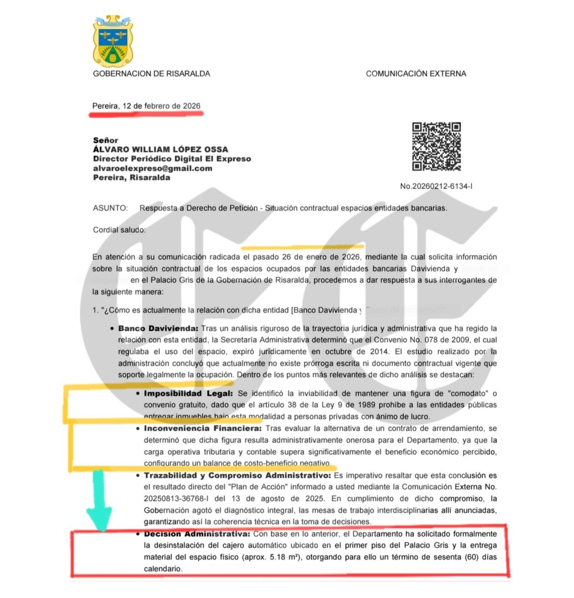 contraloria apertura proceso a victor tamayo por el comodato con davivienda 4