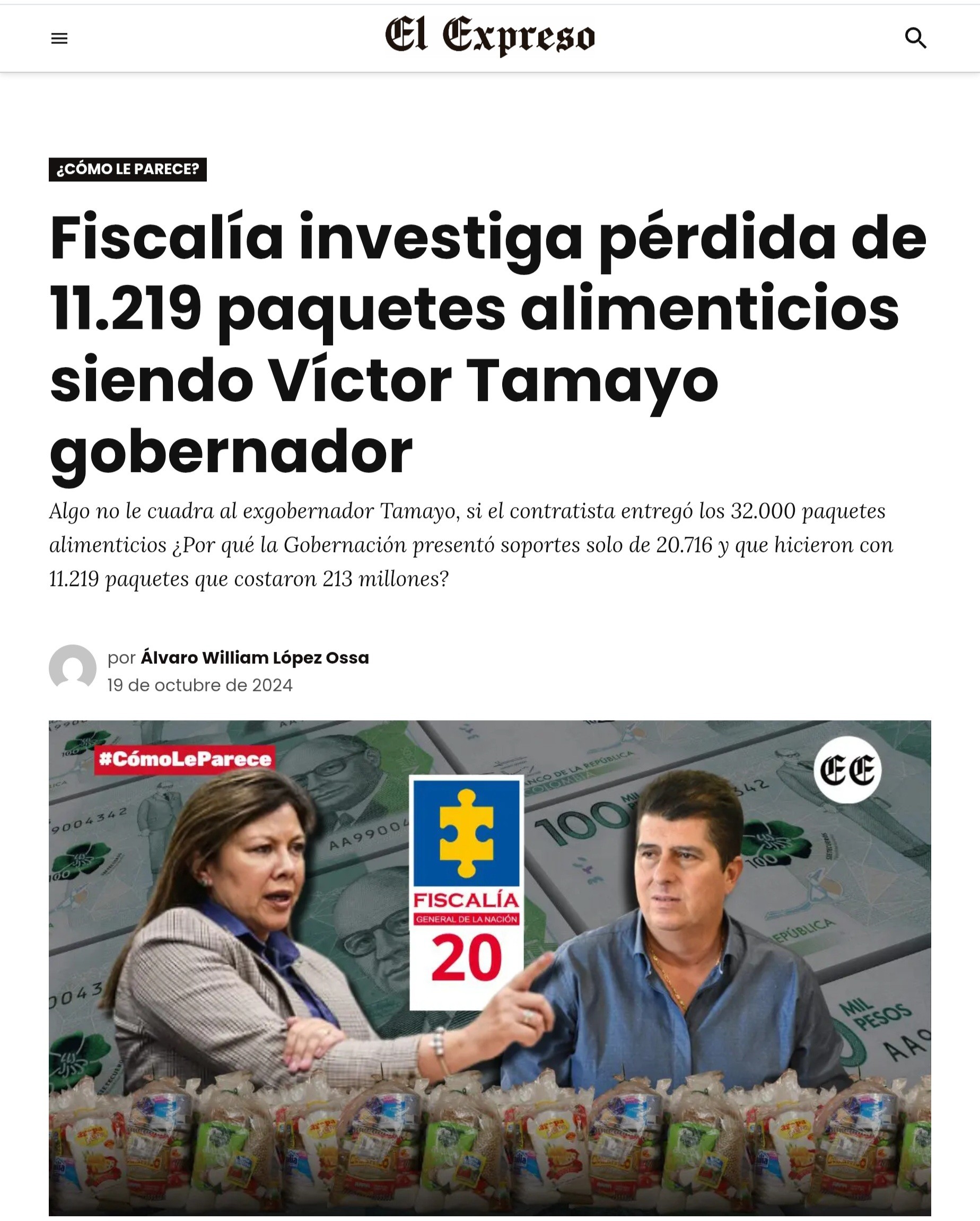 contraloria apertura proceso a victor tamayo por el comodato con davivienda mercados