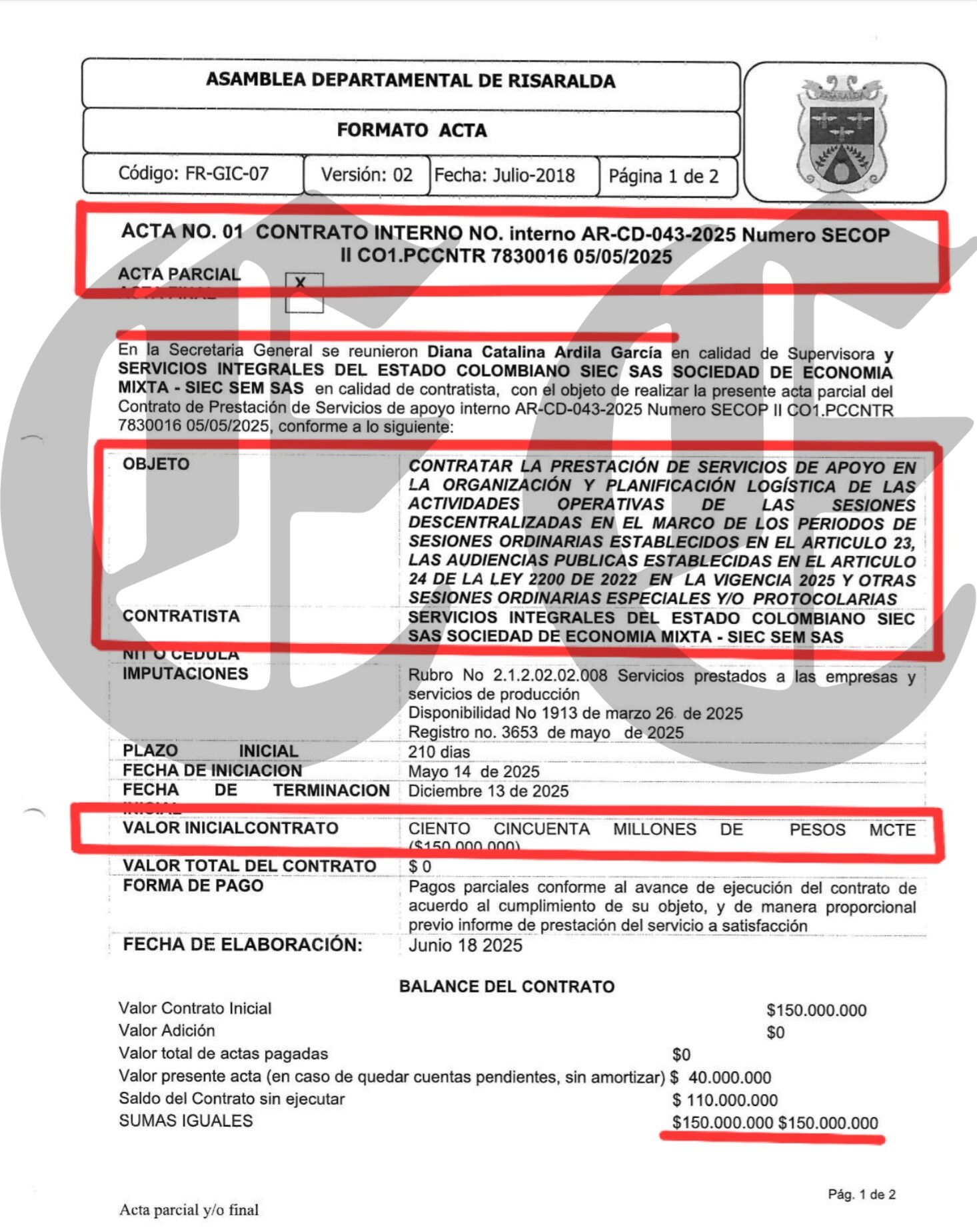 contraloria examina contrato de la asamblea por 150 millones que dira giordanelli 1
