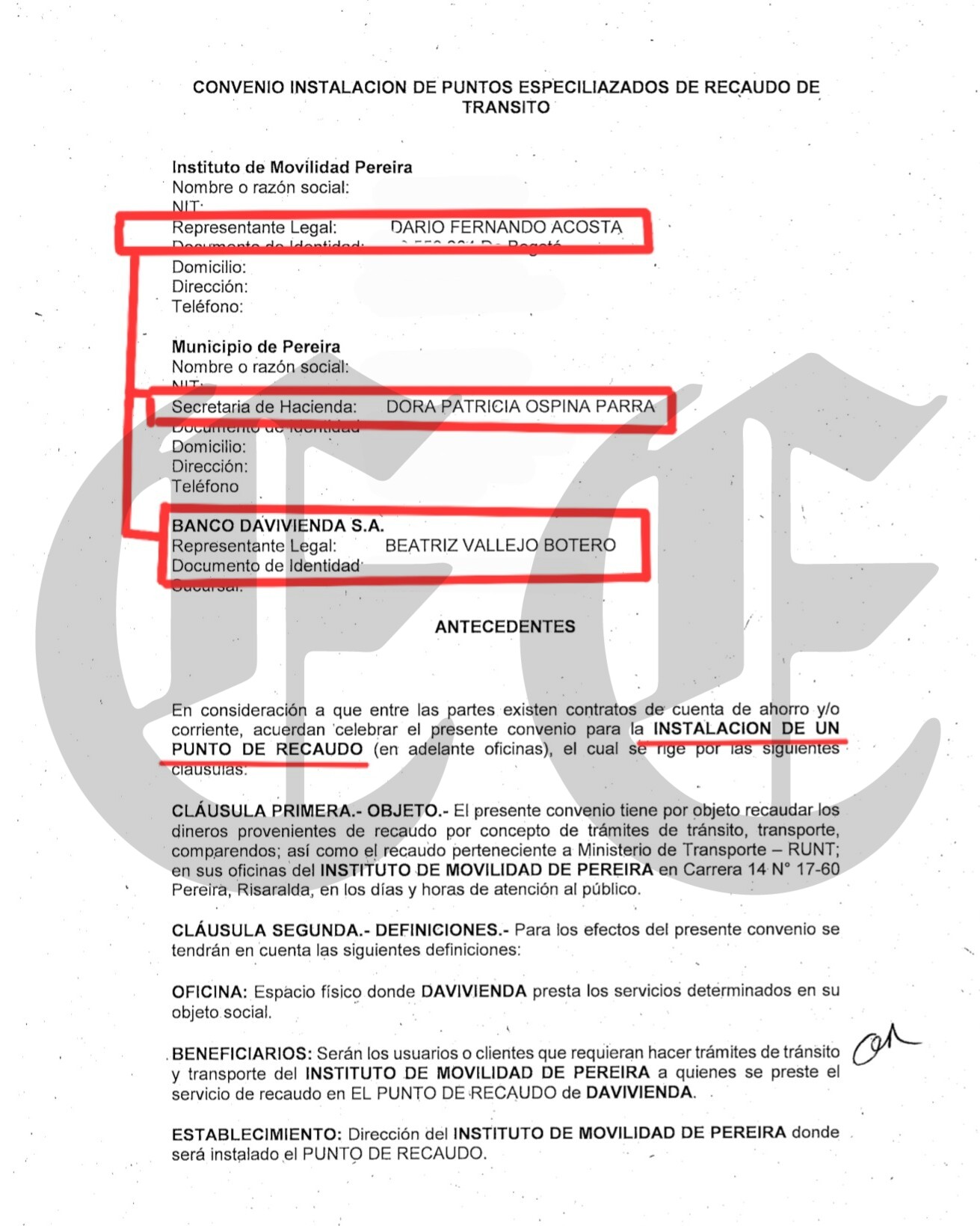 davivienda y su negocio con transito en la alcaldia de juan pablo gallo 1