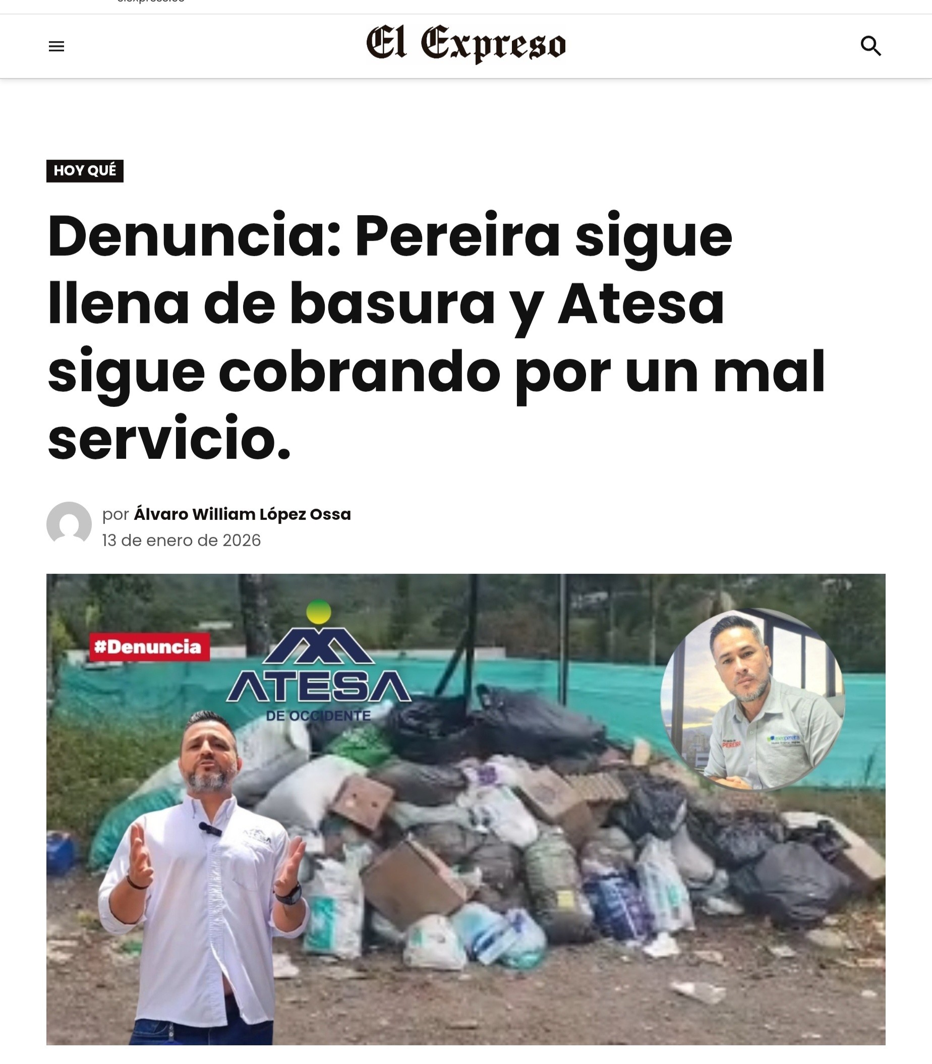el alcalde de pereira nos escucho y va a liquidar el contrato con atesa por incumplido 2