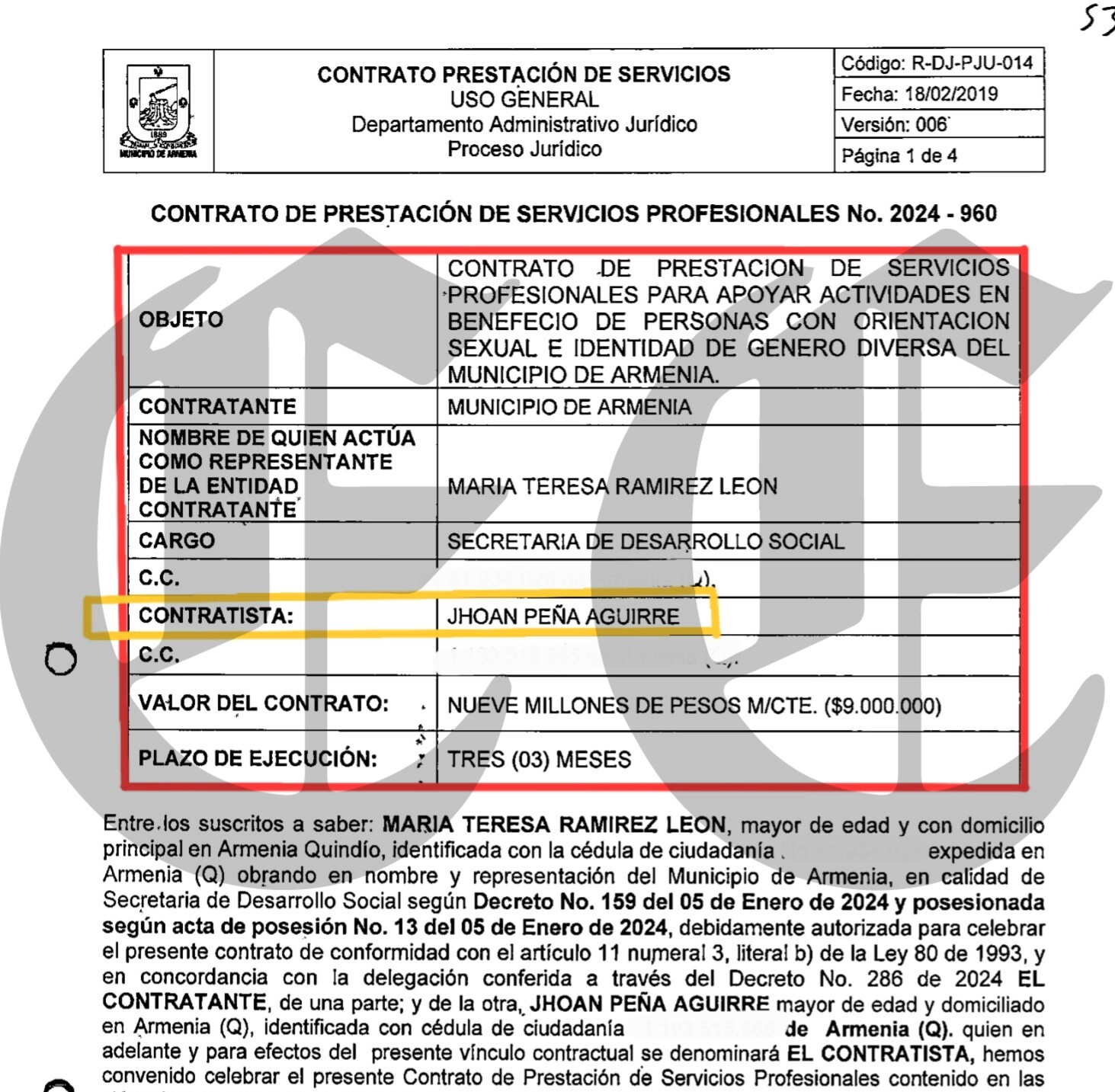 corrupcion jhoan pena esta contratado en la alcaldia de armenia cobra 16 millones pero esta viviendo en espana 2024 1