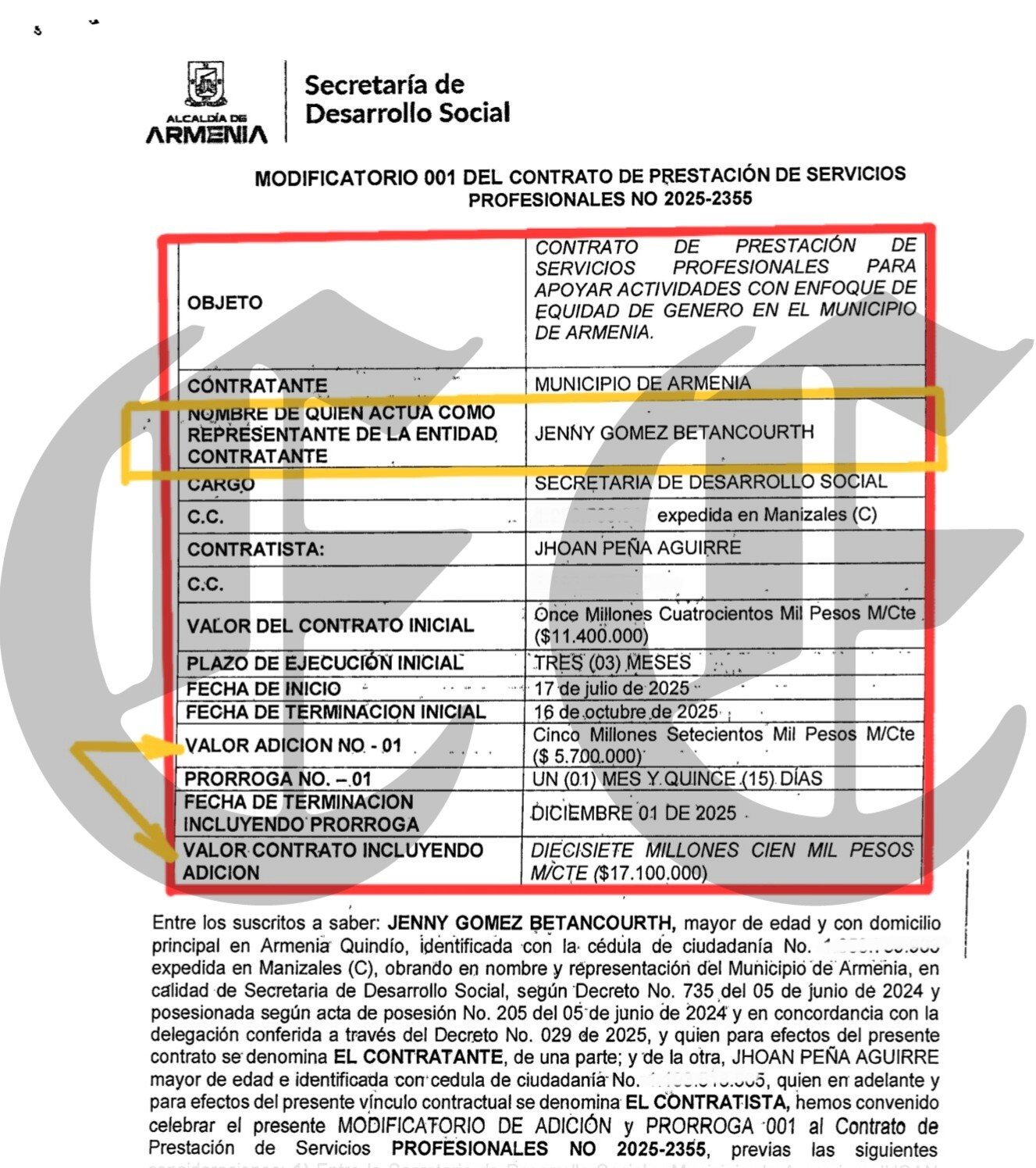 corrupcion jhoan pena esta contratado en la alcaldia de armenia cobra 16 millones pero esta viviendo en espana 2025 2