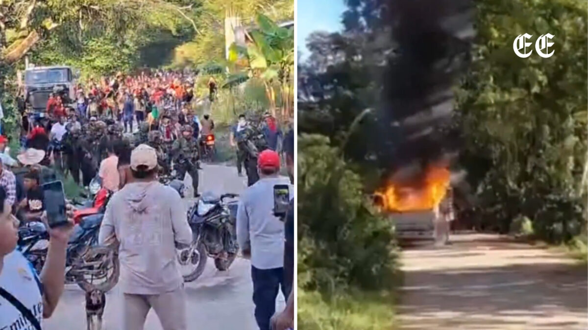 ejercito nacional enfrenta asonada en ataco por operativos de mineria ilegal asonada al ejercito en tolima