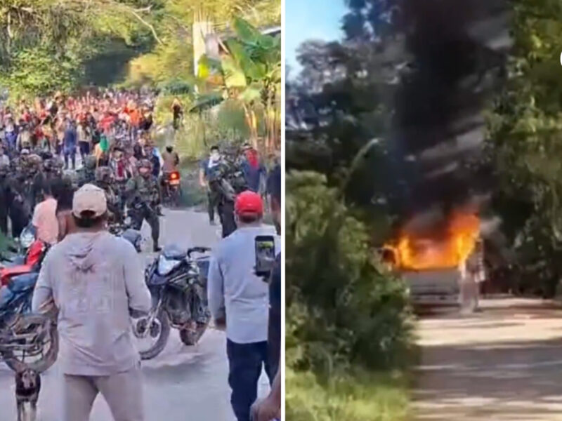 ejercito nacional enfrenta asonada en ataco por operativos de mineria ilegal asonada al ejercito en tolima