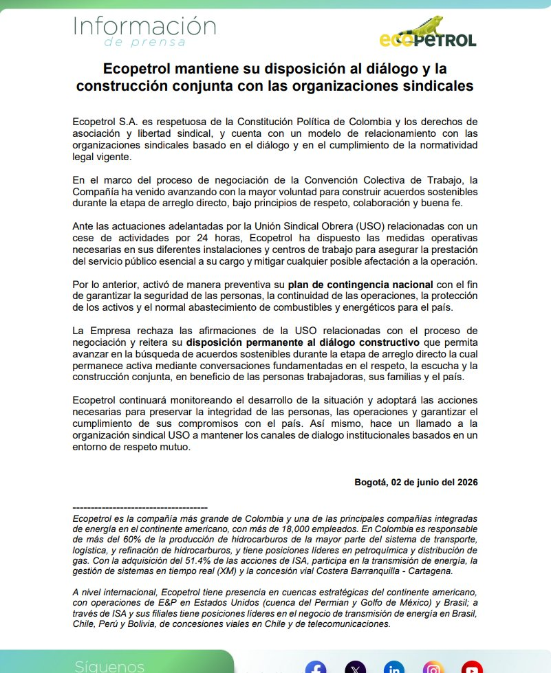 paro de 24 horas en ecopetrol bloquea el ingreso a la refineria de barrancabermeja image