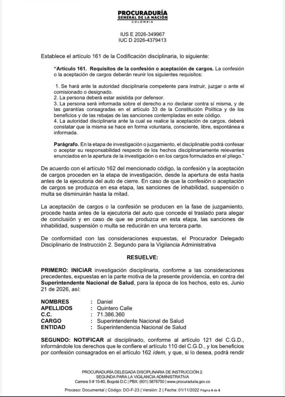 procuraduria abre investigacion formal a daniel quintero por presunta indebida participacion en politica 1000060205