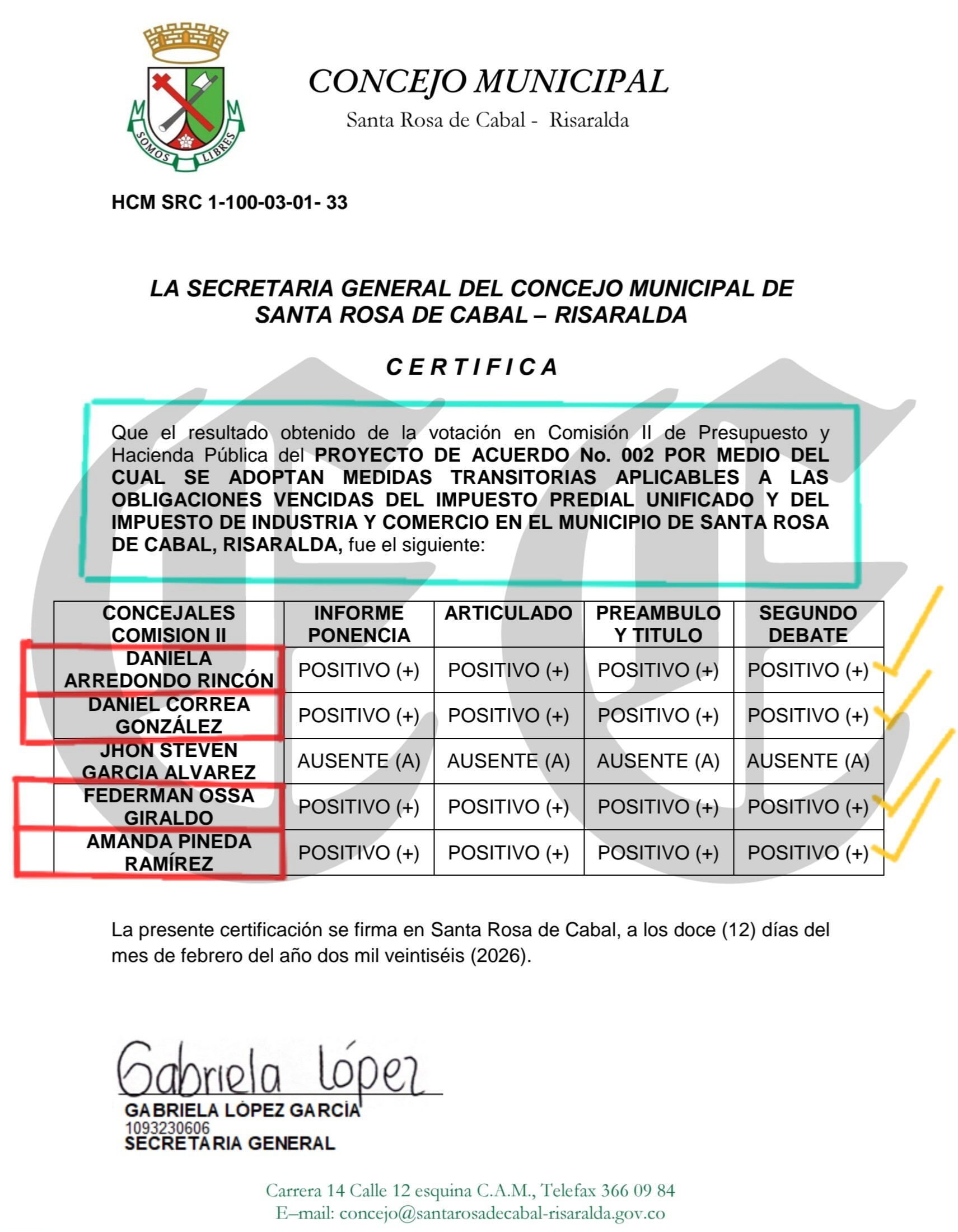 Procuraduría apertura investigación a alcalde de Santa Rosa de Cabal, funcionarios y concejales 28 procuraduria apertura investigacion a alcalde de santa rosa de cabal funcionarios y concejales g