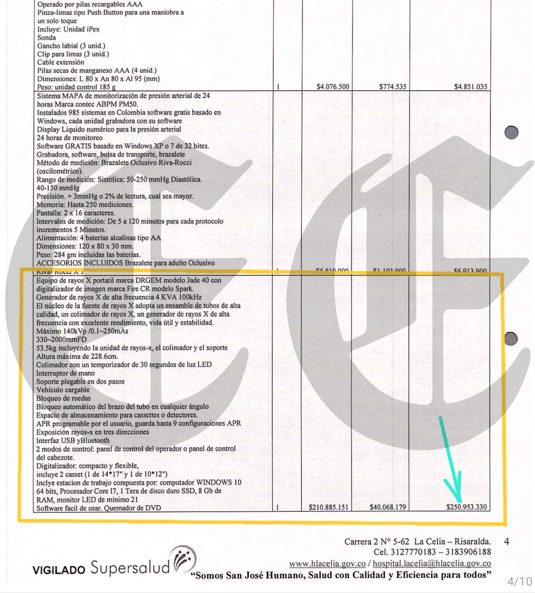 que derroche en 2023 en la celia compraron un equipo de rayos x por 250 millones y esta guardado a2