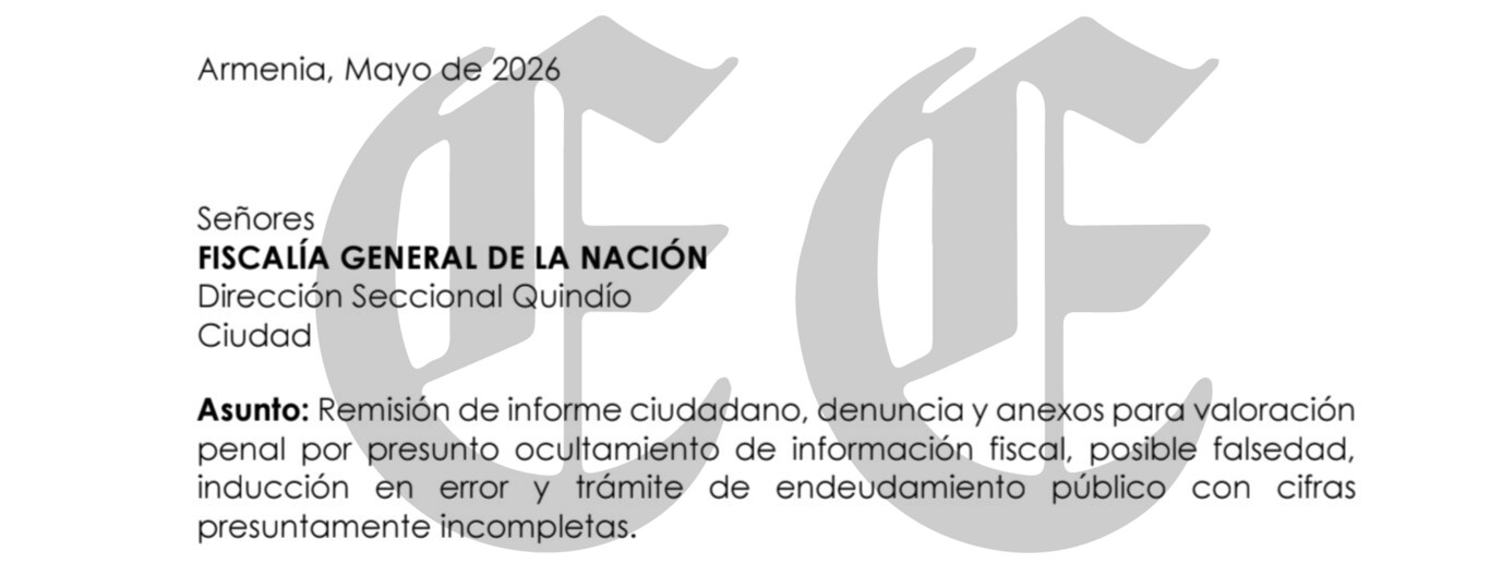 que grave denuncian proceso para emprestito por 100 000 millones de la alcaldia de armenia