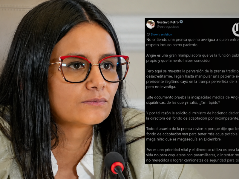 angie rodriguez responde a gustavo petro sobre su estado de salud mental y denuncia estigmatizacion pagina web