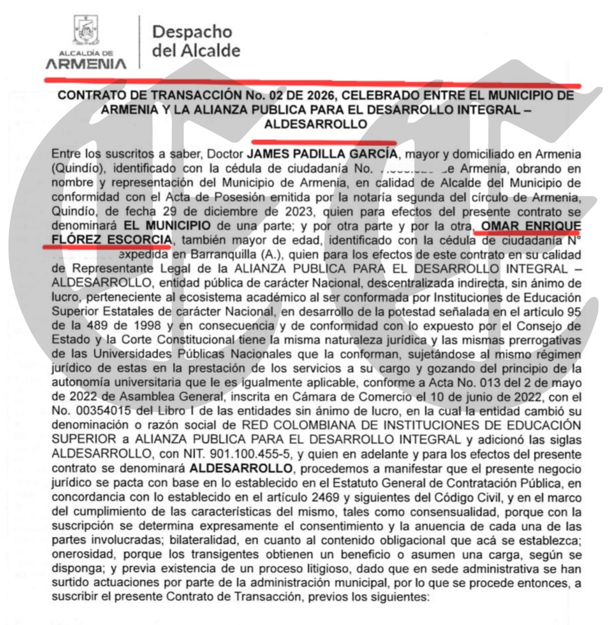 el carrusel digital de armenia 2 alcalde james padilla firma para que aldesarrollo subsane contratos que hace 4 y 2 anos le pagaron sin cumplir 10