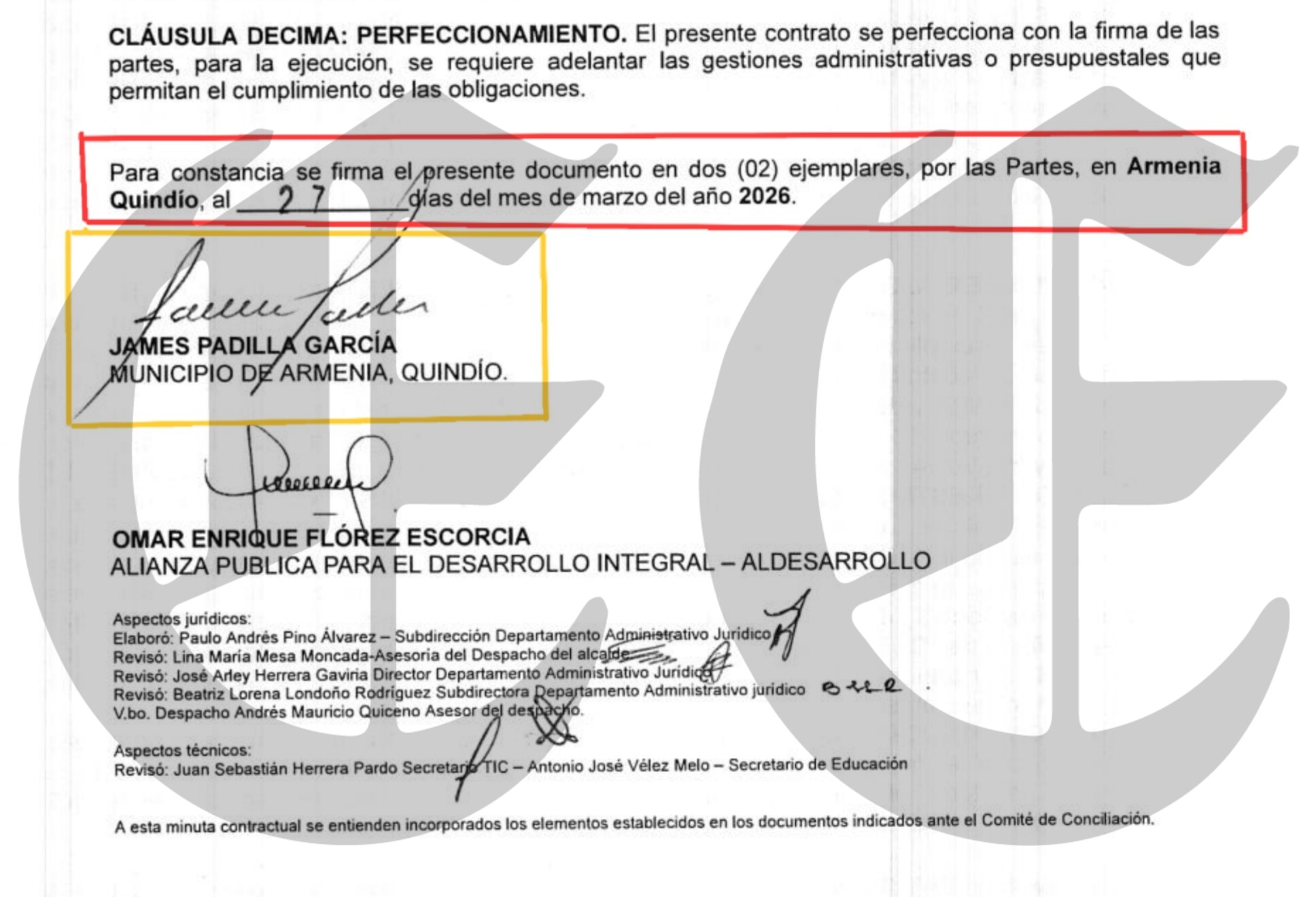 el carrusel digital de armenia 2 alcalde james padilla firma para que aldesarrollo subsane contratos que hace 4 y 2 anos le pagaron sin cumplir 12