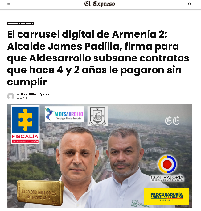 el carrusel digital de armenia 3 estamos ante un gran escandalo de 124 000 millones muchos rectores callan y pocos hablan temor o complicidad captura de pantalla 2026 07 14 161721