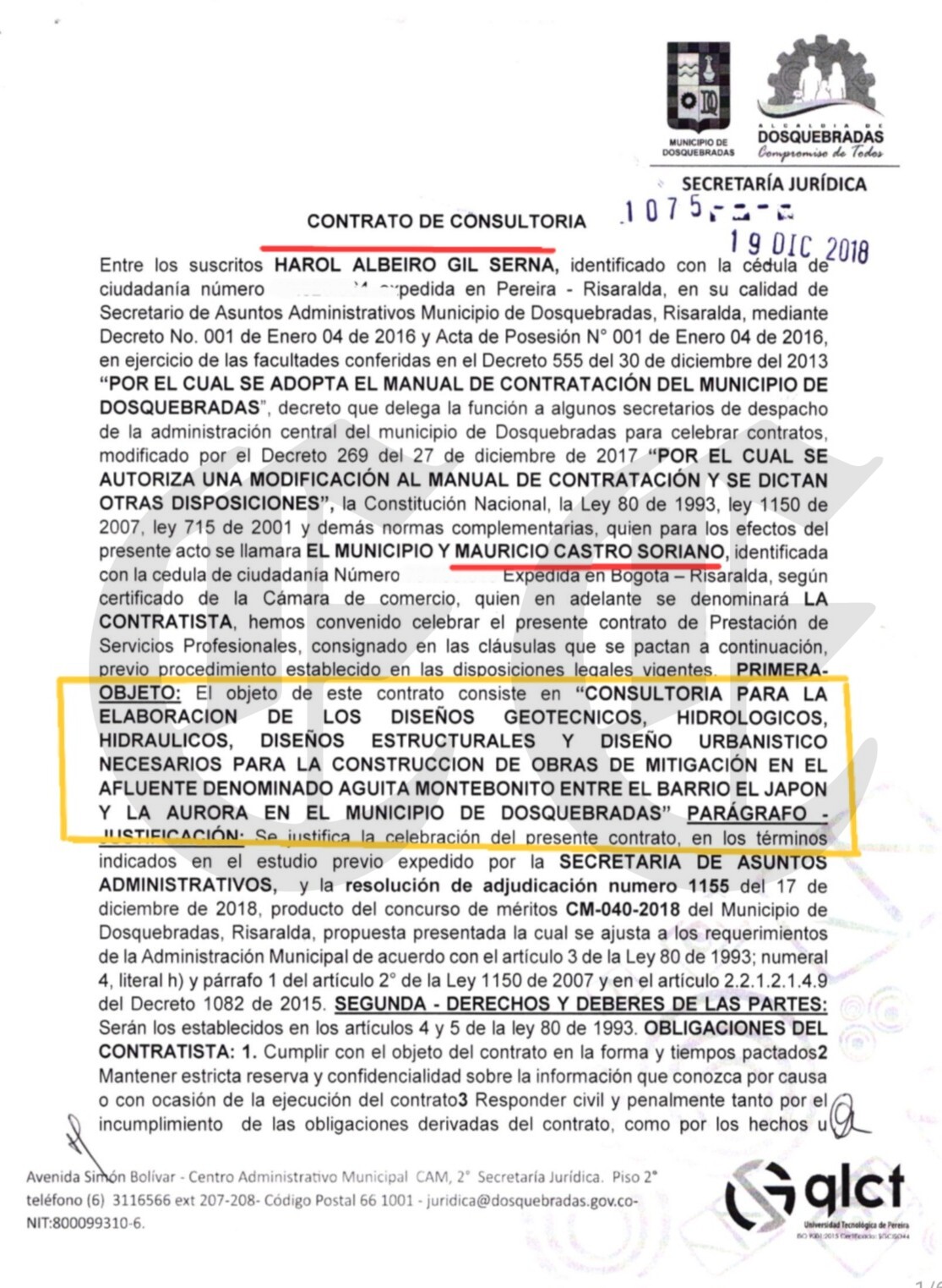 estos son los funcionarios y contratistas que seran imputados por un contrato de mas de 20 000 millones en alcaldia de dosquebradas 1