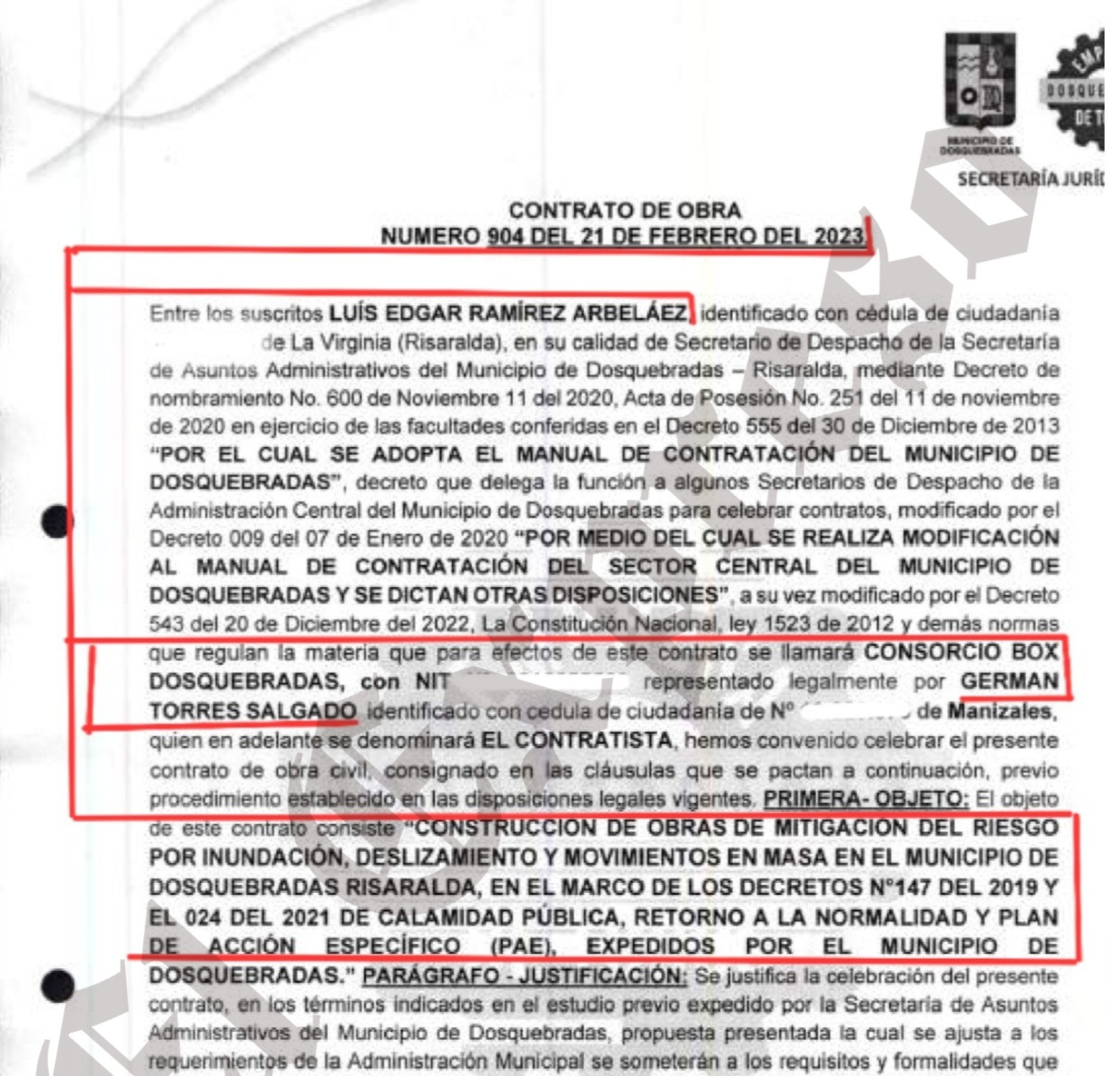 estos son los funcionarios y contratistas que seran imputados por un contrato de mas de 20 000 millones en alcaldia de dosquebradas 3